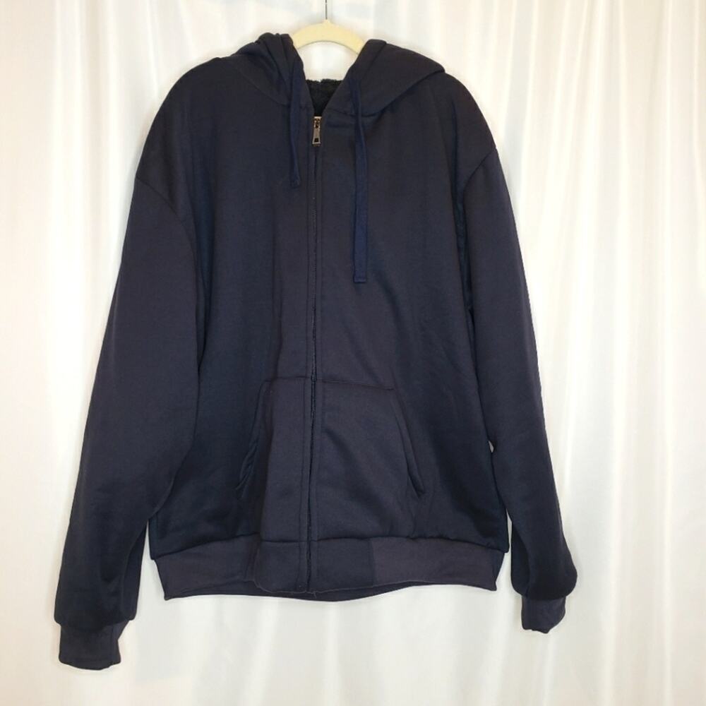 Han Ton Zip Up Heavyweight Hooded Sweatshirt 2 XL